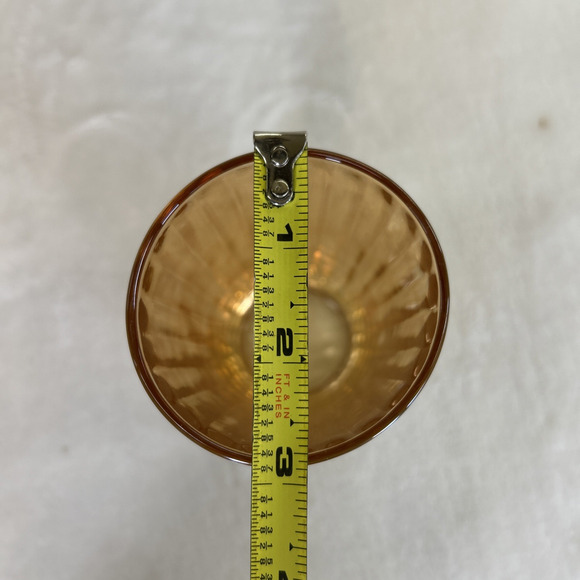 2 Vintage Peach Marigold Iridescent Carnival Glass Tumbler 5" Replacements Chrty - Picture 8 of 9
